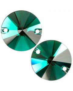 Swarovski Sew-On Rivoli 3200 Emerald F (205)