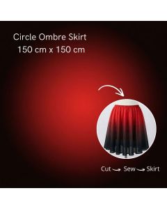 Stretch Net Shading Circle Ombre Skirt 150 cm x 150 cm Black Cherry