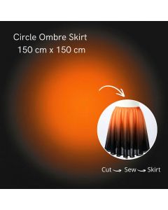 Stretch Net Shading Circle Ombre Skirt 150 cm x 150 cm Black Orange