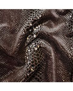Black Snake print on Cocoa Stretch Velvet