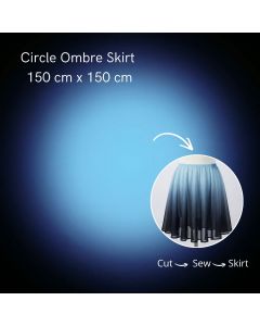 Stretch Net Shading Circle Ombre Skirt 150 cm x 150 cm Black Turquoise