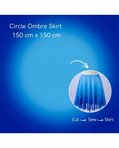 Stretch Net Shading Circle Ombre Skirt 150 cm x 150 cm Blue Moonlight