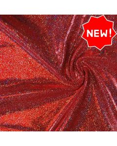 Shine Hologram Lycra 1003 Cherry Red Cosmic