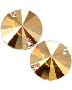 Swarovski Sew-On Rivoli 3200 Crystal Metallic Sunshine F (001 METSH)