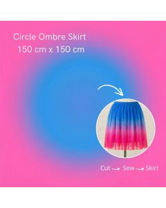 Stretch Net Shading Circle Ombre Skirt 150 cm x 150 cm Pink Sky