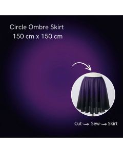 Stretch Net Shading Circle Ombre Skirt 150 cm x 150 cm Purple Black