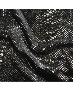 Black Snake print Carvico on Black Stretch Velvet