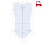Pattern for the basic design of a gymnastic leotard. For height 110 cm