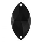 A3223 Aurora Navette sew-on stone flat 2 hole Jet