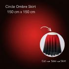 Stretch Net Shading Circle Ombre Skirt 150 cm x 150 cm Black Cherry