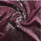 Black Metallic Snake print on Claret Stretch Velvet