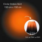 Stretch Net Shading Circle Ombre Skirt 150 cm x 150 cm Black Orange