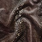 Black Snake print on Cocoa Stretch Velvet