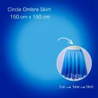 Stretch Net Shading Circle Ombre Skirt 150 cm x 150 cm Blue Moonlight