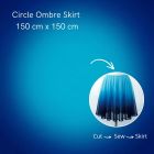 Stretch Net Shading Circle Ombre Skirt 150 cm x 150 cm Blue Ocean