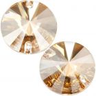 Swarovski Sew-On Rivoli 3200 Crystal Golden Shadow F (001 GSHA)