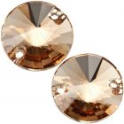 Swarovski Sew-On Rivoli 3200 Light Colorado Topaz F (246)
