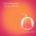 Stretch Net Shading Circle Ombre Skirt 150 cm x 150 cm Pink Apricot